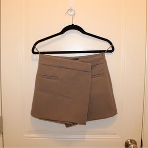 Zara Asymmetric Taupe Brown Skort